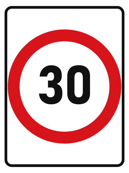 Speed Limit 30 km/h sign – aluminium reflective traffic sign by Bold Safety Signs