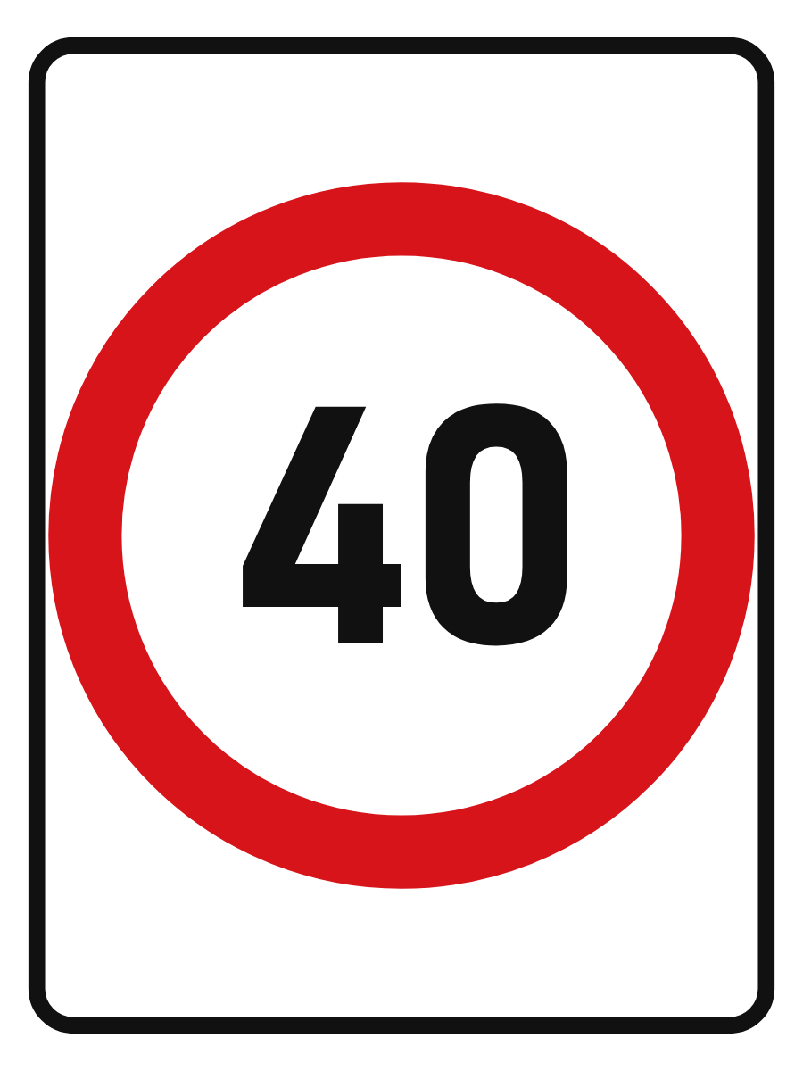 Speed Limit 40 km/h sign – aluminium reflective traffic sign by Bold Safety Signs