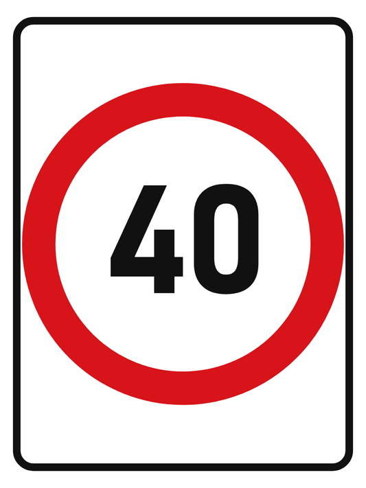 Speed Limit 40 km/h sign – aluminium reflective traffic sign by Bold Safety Signs