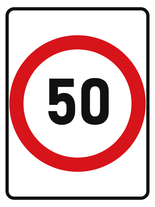 Speed Limit 50 km/h sign – aluminium reflective traffic sign by Bold Safety Signs