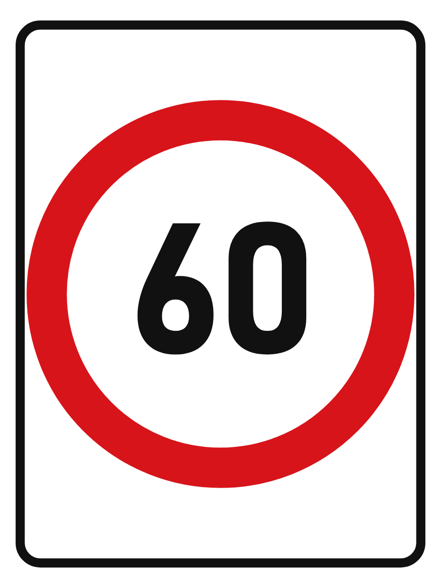 Speed Limit 60 km/h sign – aluminium reflective traffic sign by Bold Safety Signs