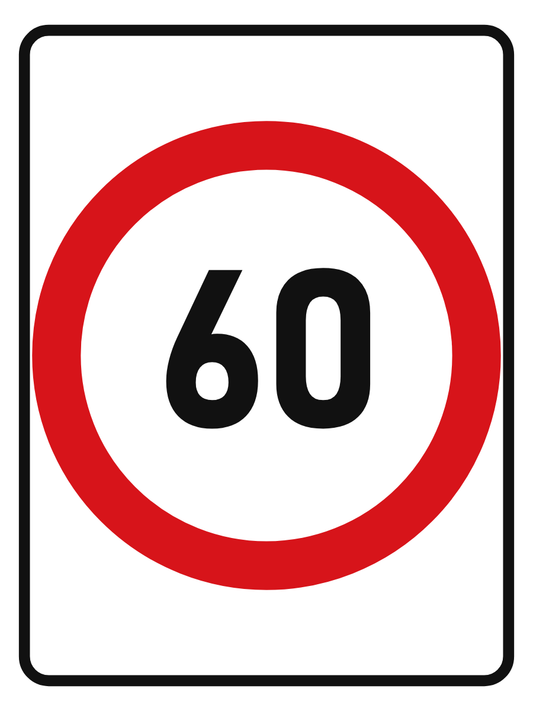 Speed Limit 60 km/h sign – aluminium reflective traffic sign by Bold Safety Signs
