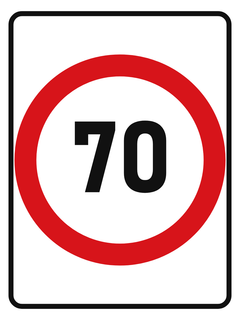 Speed Limit 70 km/h sign – aluminium reflective traffic sign by Bold Safety Signs