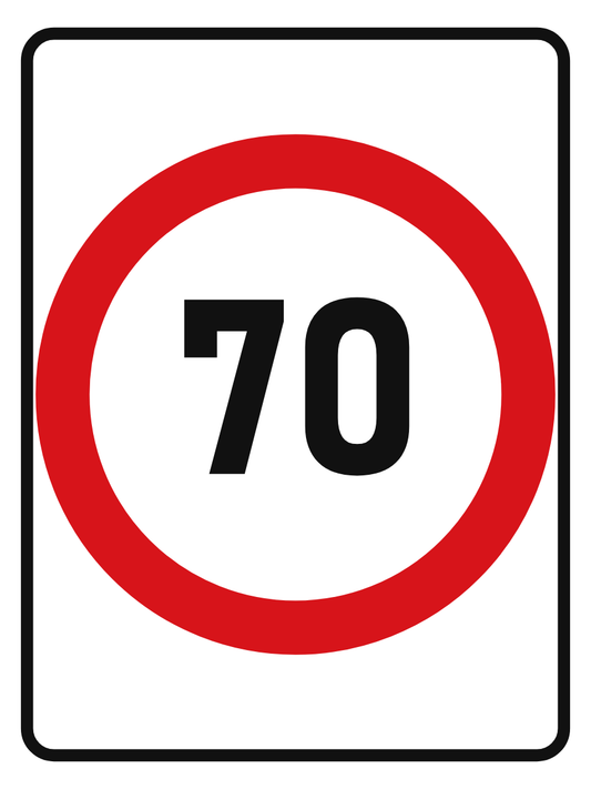 Speed Limit 70 km/h sign – aluminium reflective traffic sign by Bold Safety Signs