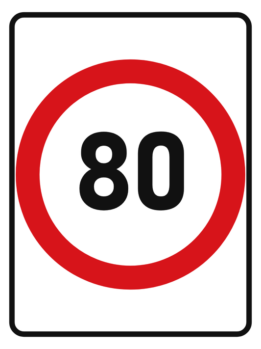 Speed Limit 80 km/h sign – aluminium reflective traffic sign by Bold Safety Signs