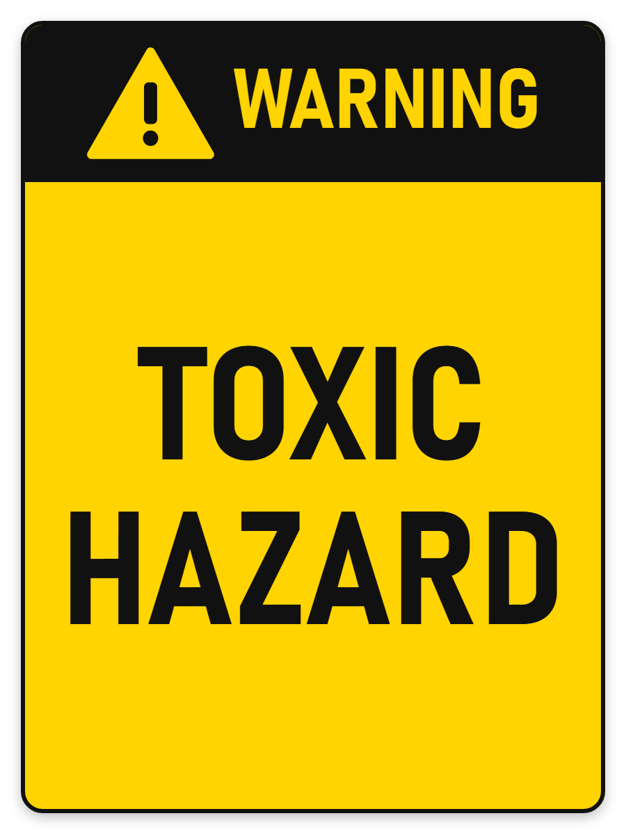Warning Toxic Hazard sign – yellow warning safety sign by Bold Safety Signs