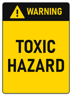 Warning Toxic Hazard sign – yellow warning safety sign by Bold Safety Signs