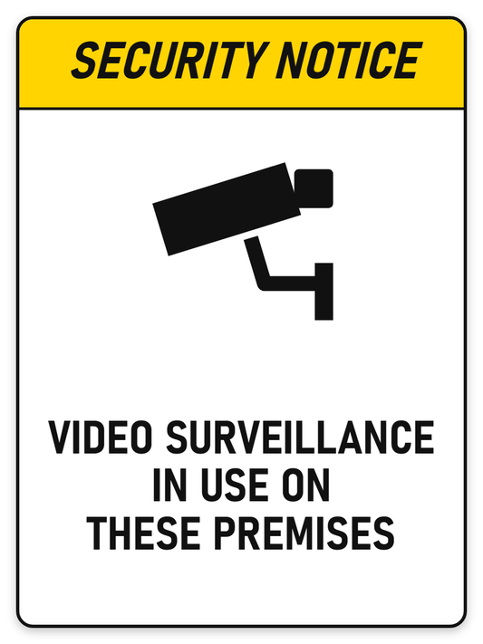 Security Notice Video Surveillance In Use On These Premises sign – security safety sign by Bold Safety Signs